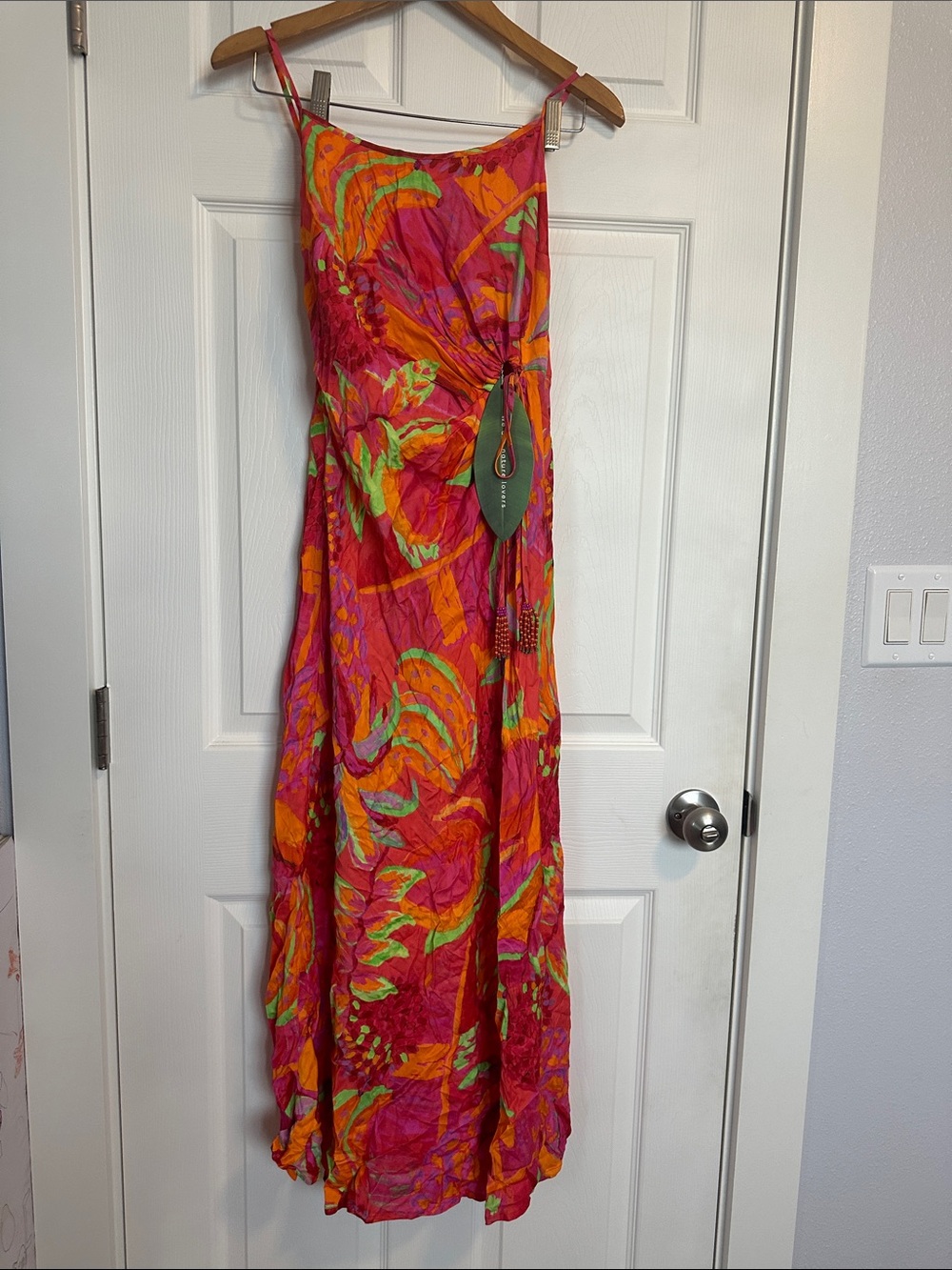 Farm Rio Fruit Brush Cutout Midi Dress